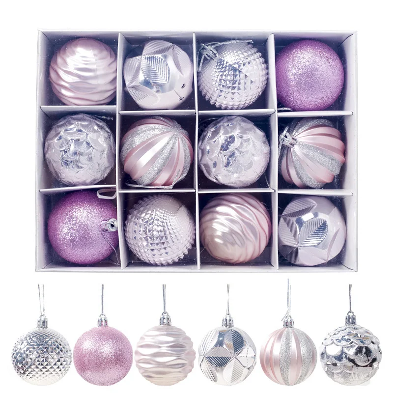 

1 Box Of Christmas Tree Decoration Balls Christmas Tree Hanging Balls Decorations Baubles Party Wedding Ornament PVC 6-8cm Balls