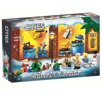

NEW Christmas Gift 342pcs City Advent Calendar Christmas Santa Claus Building Blocks Compatible With Lepining 60201 Best Toys