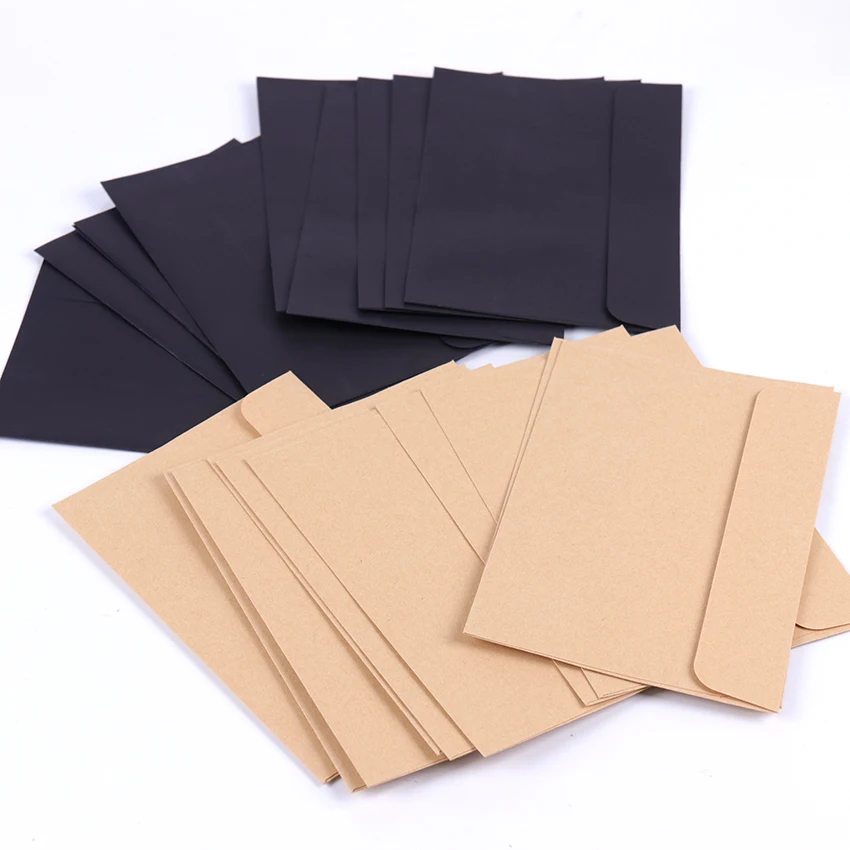 5pcs Retro Kraft Paper Envelopes with Button Vintage European Style Envelope  For Card Scrapbooking Gift School office supplies