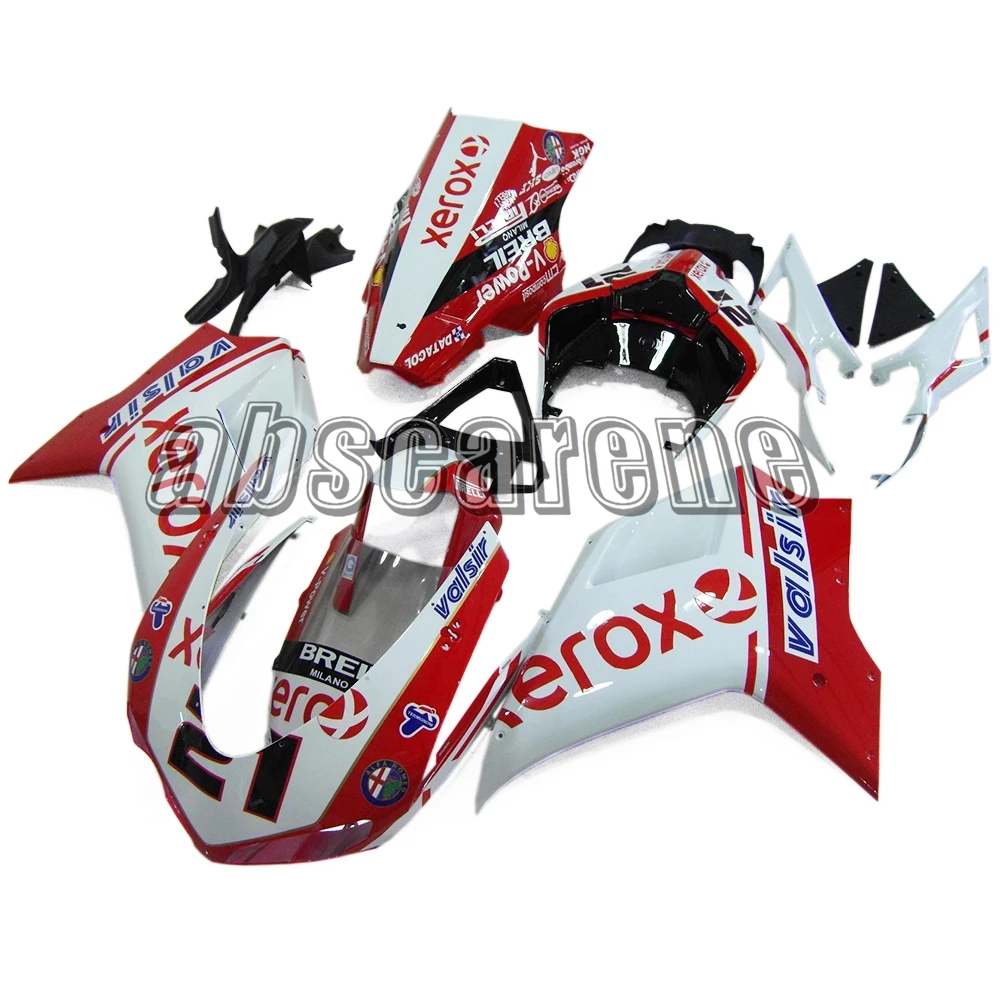 Выполните Обтекатели для поездок на мотоцикле Ducati 1098 848 1198 2007 2008 2009 2010 2011 2012 1098 848 1198 07-12 ABS Кузов красный, черный и белый
