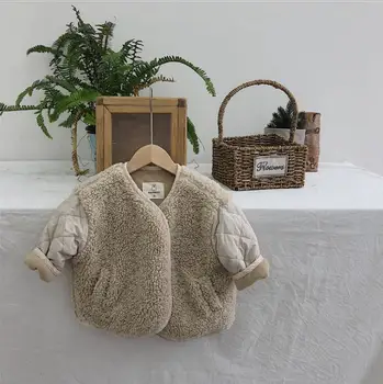 

2019 New Arrival Girls Boys Fleece Coat Thicken Winter Full Sleeve Fashion Kids Jacket 1-6 Years PP106