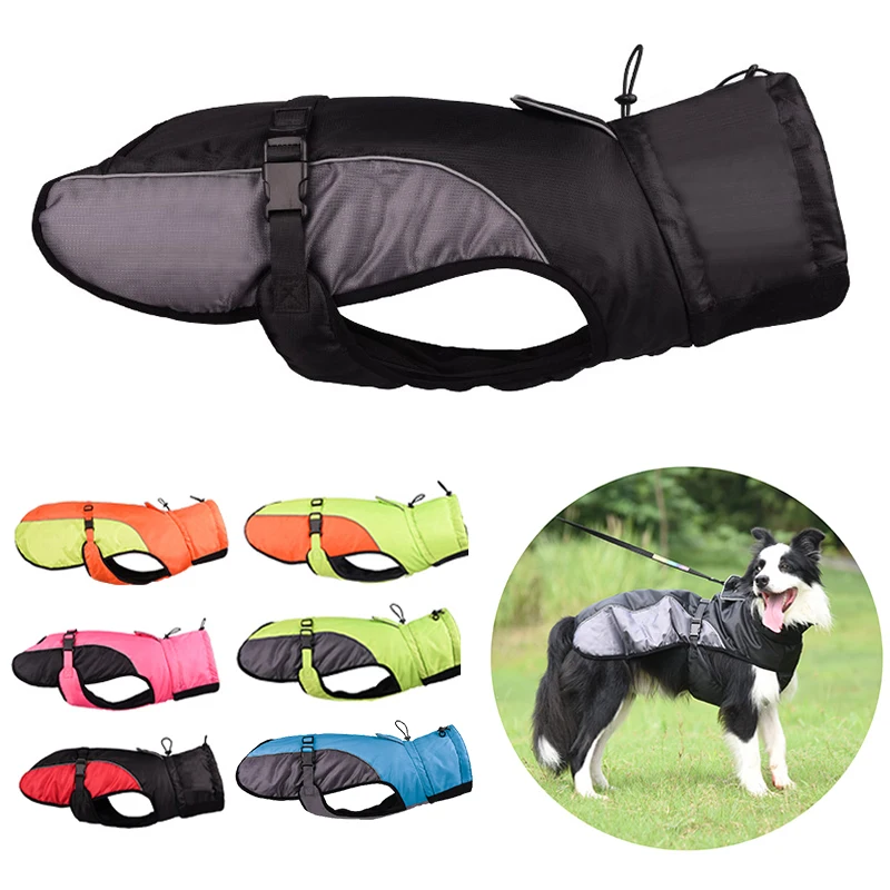 

Waterproof Big Dog Jacket Coat Pet Dogs Clothes Winter Warm DogsRaincoat Outfit For French Bulldog Greyhound Doberman