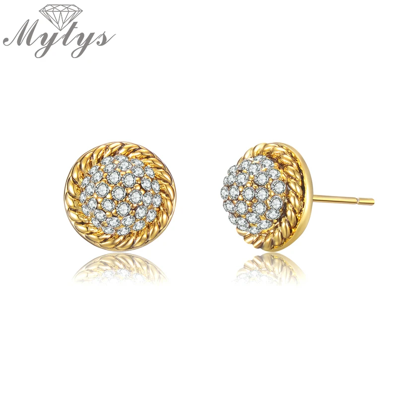

Mytys Pave Setting Crystal Earrings for Women Trendy Fashion Small Stud Earrings Designer Jewelry CE622 CE609