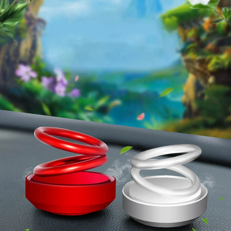 

Rotation Double Ring Car Air Freshener Auto Perfume Ornament Solar Energy Car Air Freshener