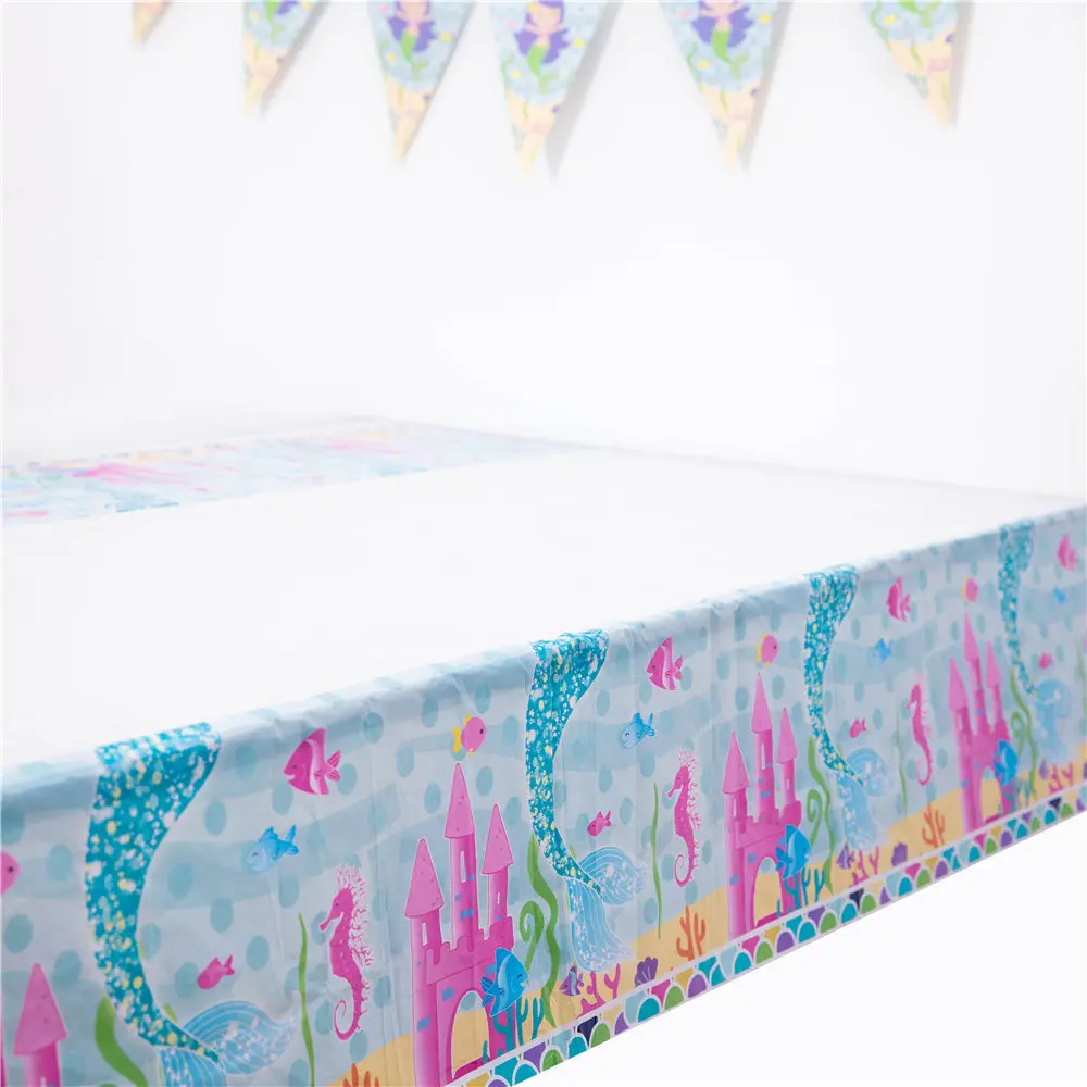 

Mermaid-themed tablecloth mermaid tablecloth cartoon animals table setting theme party party tableware