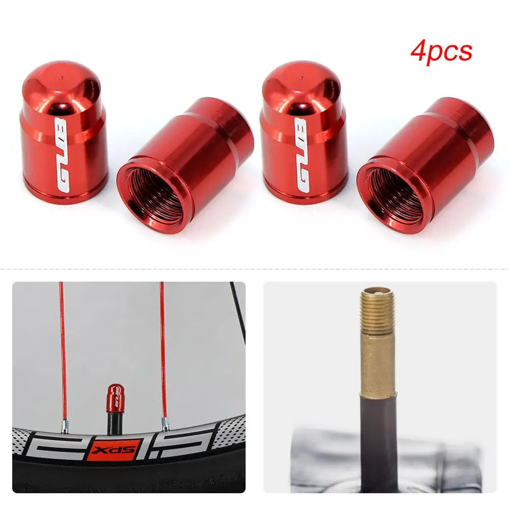 Bicycle Tire Valve Cap 4pcs Aluminum Bicycle Tire Valve Cap Ultralight Mountain Road Bike Tyre Cap Schrader/Presta Tire Valve Protector MTB Accessories