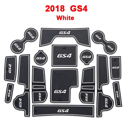 Для GAC Trumpchi GS4 резиновый на дверь машины паз коврики Нескользящие межкомнатные двери чашки подлокотник для хранения Pad - Название цвета: 2018 GS4   White