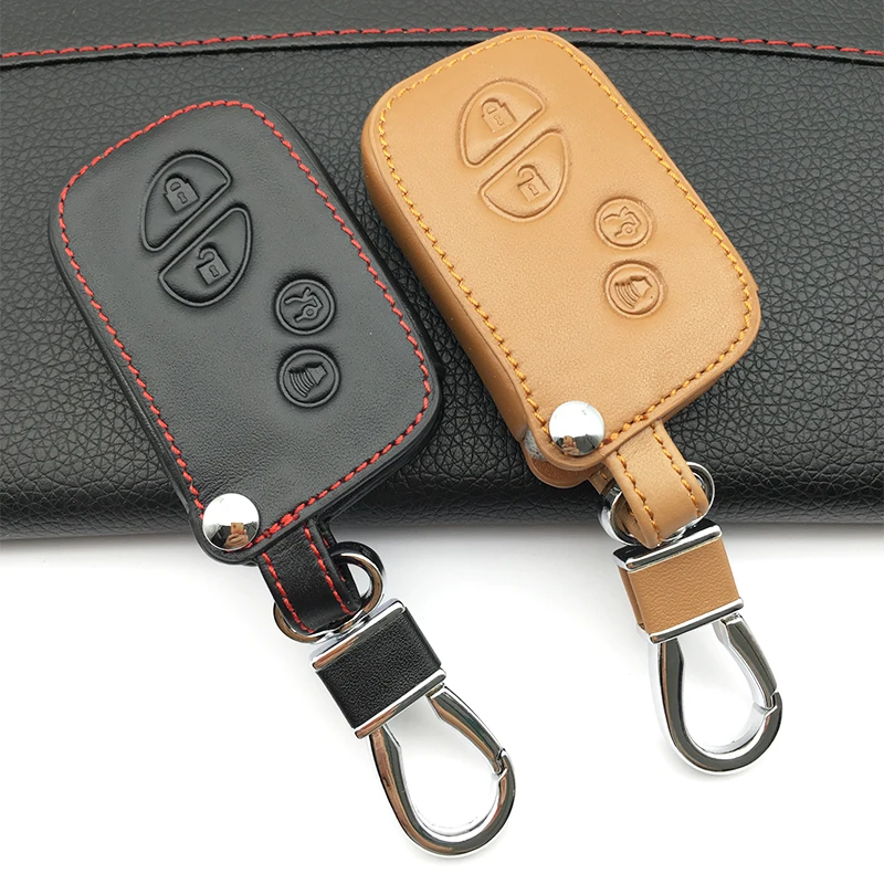 Кожаный чехол для автомобильного ключа 100% чехлы автомобиля Toyota Lexus 4 кнопки пульт