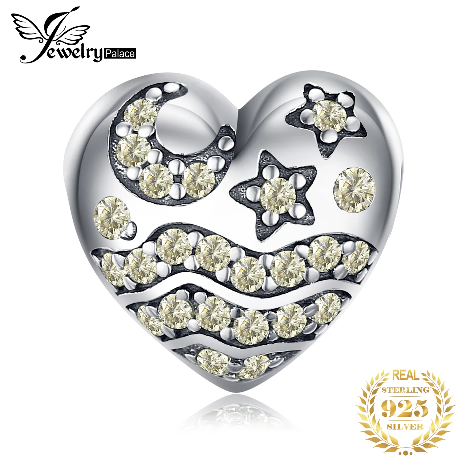 

JewelryPalace Star Moon 925 Sterling Silver Beads Charms Silver 925 Original For Bracelet Silver 925 original For Jewelry Making