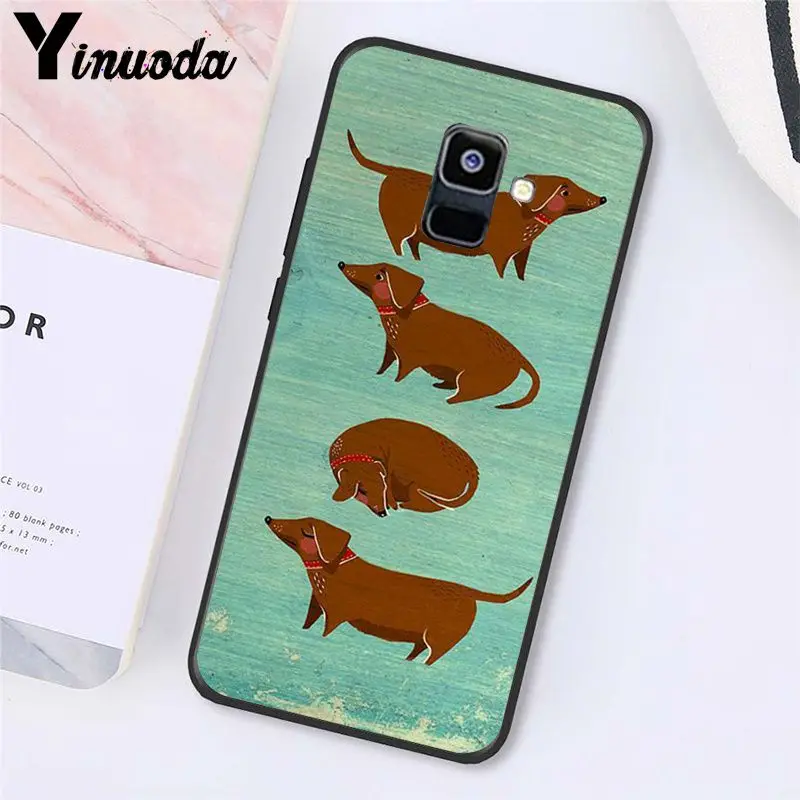 A6 Yinuoda мультфильм Животные собаки таксы, чехол для телефона для samsung Galaxy A7 A50 A70 A20 A30 A40 A8 A6Plus A8Plus A9 - Цвет: A6