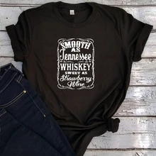 Camisa de vino suave como el whisky de Tennessee dulce como la fresa, camiseta de música campestre para mujer, Tops Vintage de concierto campestre