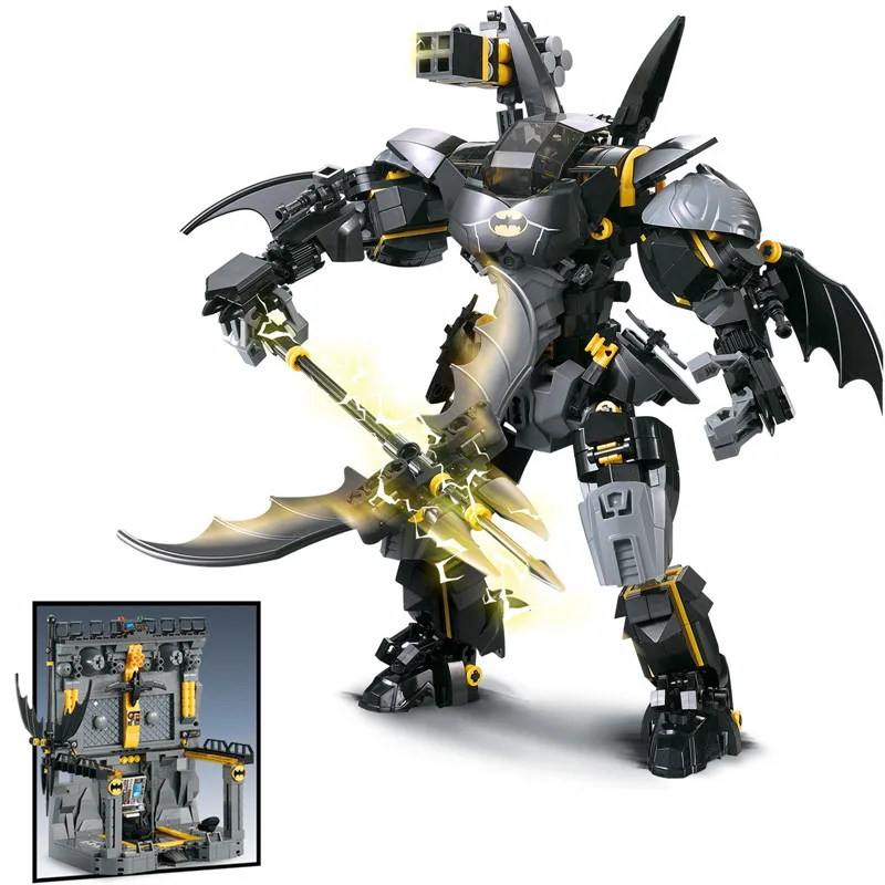 

2019 Marvel Avengers Endgame DC Super Heroes Batman BatMech Armor Display Stand Base Model Building Blocks Bricks Kids Toys Gift