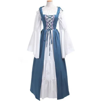 

Plus Size Gothic Medieval Dress Costume Women Retro 2 Piece Set Victorian dress Renaissance Cosplay Long Halloween Party Clothes