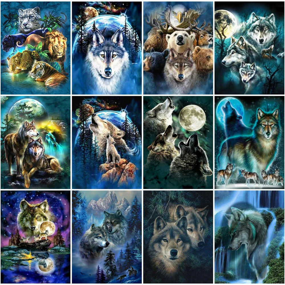 EverShine Diamond Painting Animal Diamond Mosaic Wolf Picture Rhinestones 5D DIY Beaded Set Embroidery Full square Home Decor