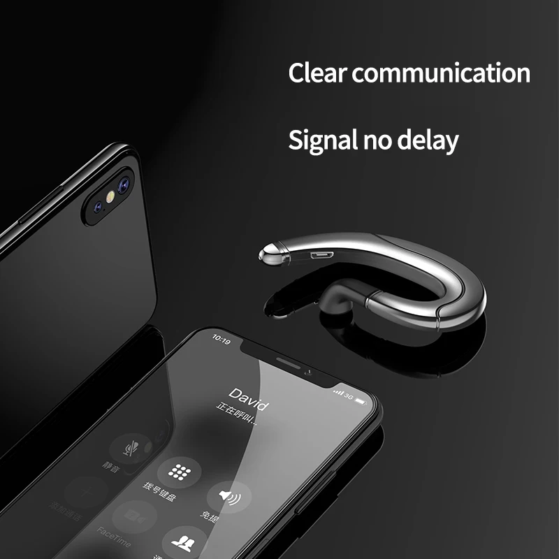 F88 Sports Ear Hook Handsfree Bone Conduction Unilateral Headset Wireless BluetoothV5 0 Noise Cancelling Earphone