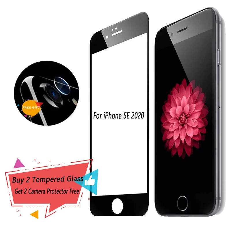 Vetro Temperato A Copertura Totale Per Iphone Se 2020 Pellicola Salvaschermo Per Iphone Se 2020 Vetro Per Fotocamera Per Iphone 11 12 13 Pro Max Glass