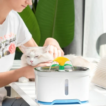 

Cat Pet Fountain Stainless Steel Top with Carbon Filters Water Level Window Smart LED Light Upgraded version Mute Water Feeder