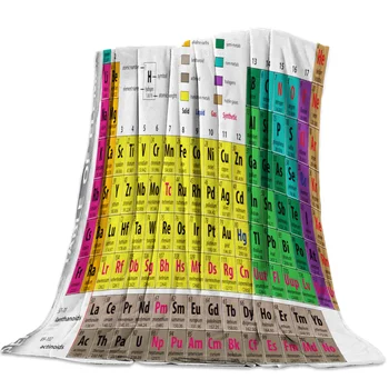 

Flannel Blanket for Bed Periodic Table Colored Squares Throw Blanket Soft Blanket Warm Sofa Bed Sheets Blanket for Picnic