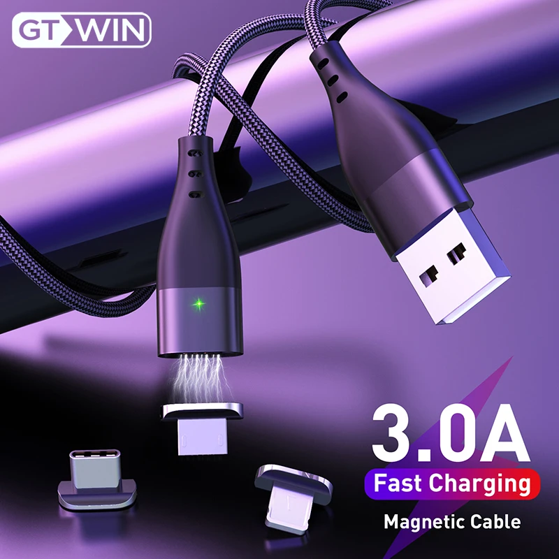 

GTWIN Magnetic USB Cable Type C Fast Charging For Samsung Huawei Micro USB Lightning For iPhone Mobile Phone Magnet Charger Cord
