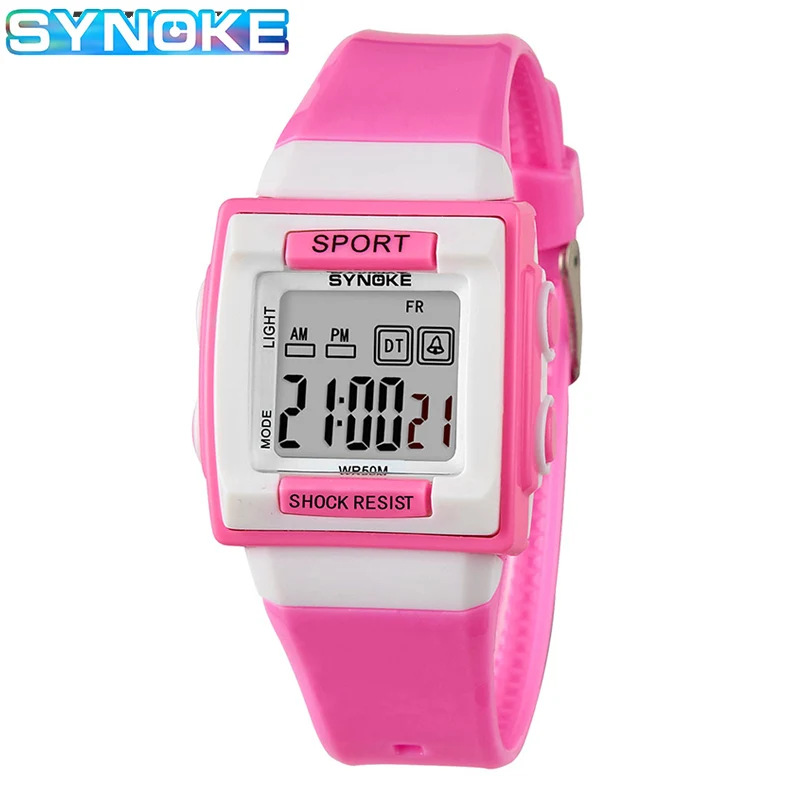 SYNOKE Children Boys LED Electronic Digital Watch 50M Waterproof Wristwatches Sports Watch For Kids Girls Student Clock images - 6