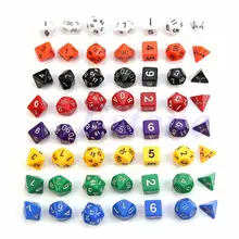 Multicolorido tomou partido morre d4 d6 d8 d10 d12 d20 para dungeons & dragons rpg poli dice game7pcs/conjunto