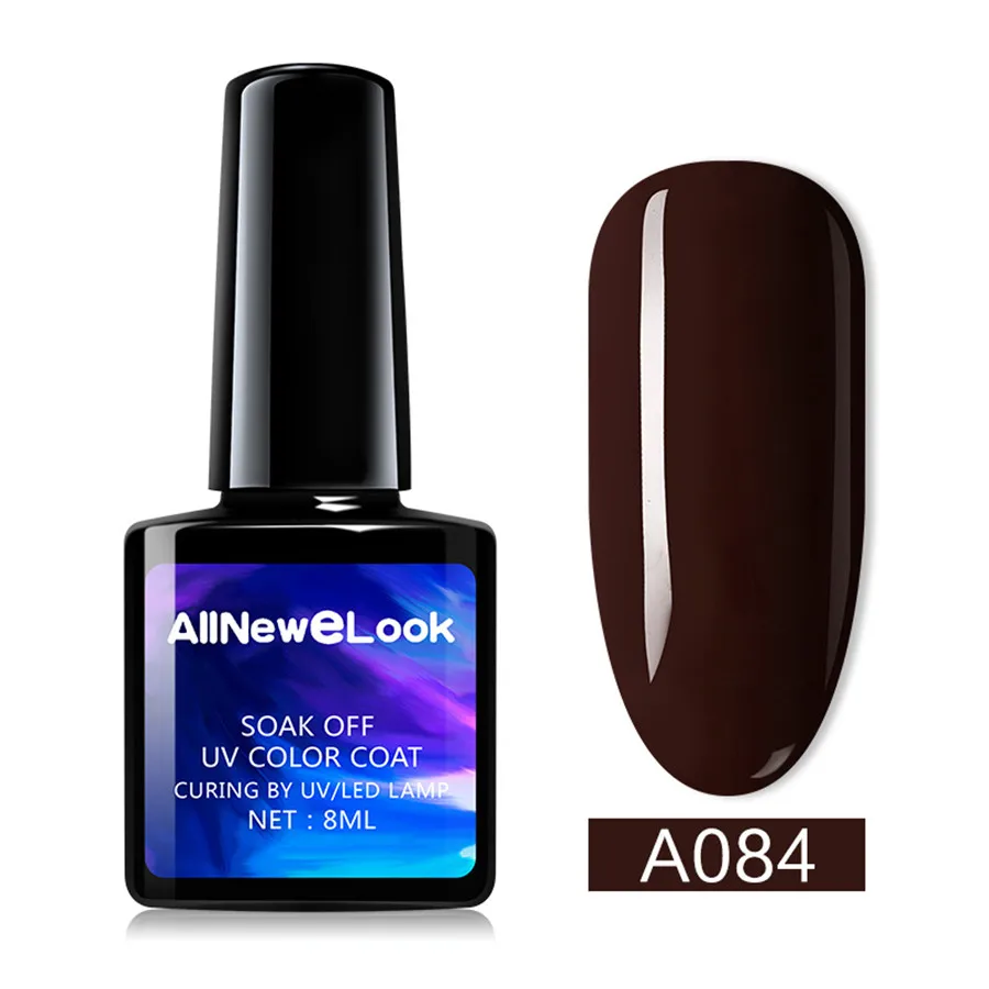 AllNeweLook 8ml Gel Polish Purple Series Color UV LED Soak Off Nail Polish Gel Designs Purple Color Coat UV LED Gel nail - Цвет: A084