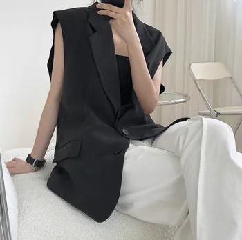 

Haute Couture Suit Vest Female Autumn Oversized Blazer Woman Resort Wear French Safari Homewear Office Lady Top Waistcoat Jacket