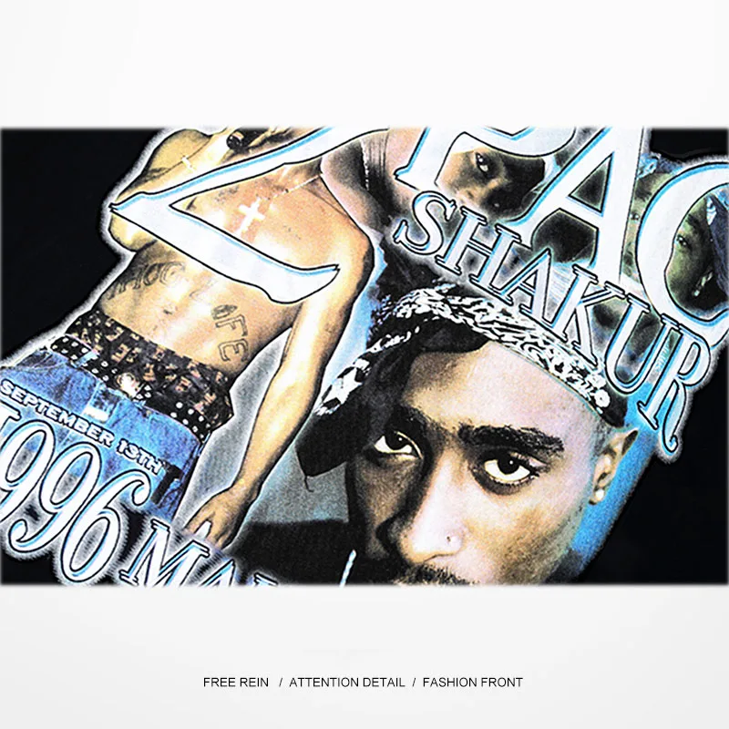 2pac Футболка мужская женская Тупак хип-хоп рэп футболки Хлопок Уличная Футболка с принтом karajuku Мужская хип-хоп 2 pac makaveli футболка