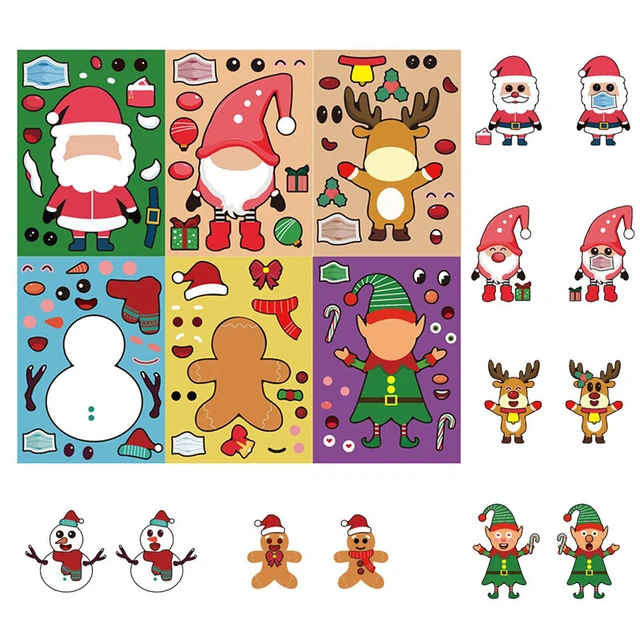 Puzzle Games 12sheet Make a face DIY Sticker, Squish mallows Sticker for  Kids Boys Sticker Sheets Girls Party Favor Gift - AliExpress