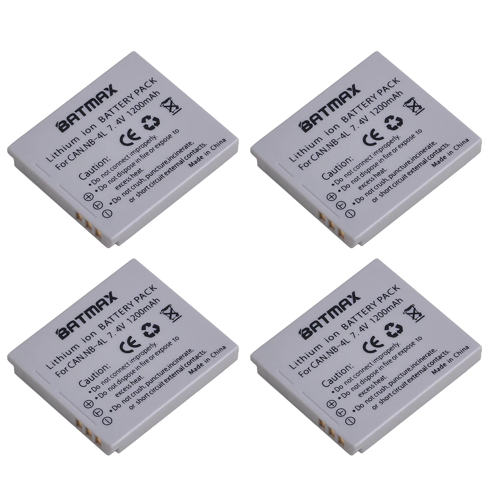 NB 4L NB4L NB 4L Battery(4 Pack) for Canon IXUS 50 55 60 65 80 75 100