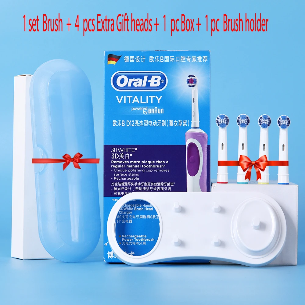 Oral B Electric Toothbrush Rotating Vitality D12013 Rechargeable Teeth Brush Oral Hygiene Sonic Tooth Brush Teeth Brush Heads Oral B Electric Toothbrush Rotating Vitality D12013 Rechargeable Teeth Brush Oral Hygiene Sonic Tooth Brush Teeth Brush Heads