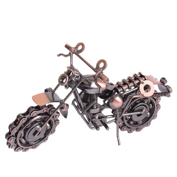 

Table Ornament Birthday Gift Motorcycle Model Retro Iron Home Decor Craft Motorbike Kids Toy Portable Classic Collection Desktop