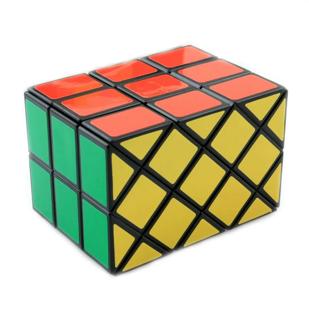 DianSheng Чехол-кубик длинный Чехол-кирпич 3x3x3 волшебный кубик древняя двойная рыбка кубик скоростная головоломка кубики обучающая игрушка специальные игрушки - Цвет: black