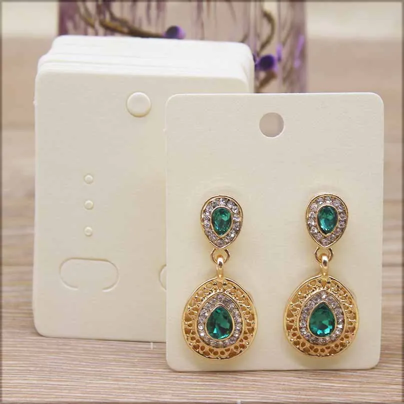 50Pcs 5*6.5cm wholesale Jewelry Display Card Accessories Earring Cards kraft white blank Jewelry drop earring package Card