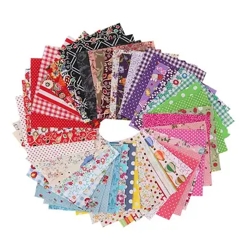 

50Pcs 10x10cm Cotton Fabric Printed Cloth Sewing Quilting Fabrics for Patchwork Needlework DIY Handmade Accessories