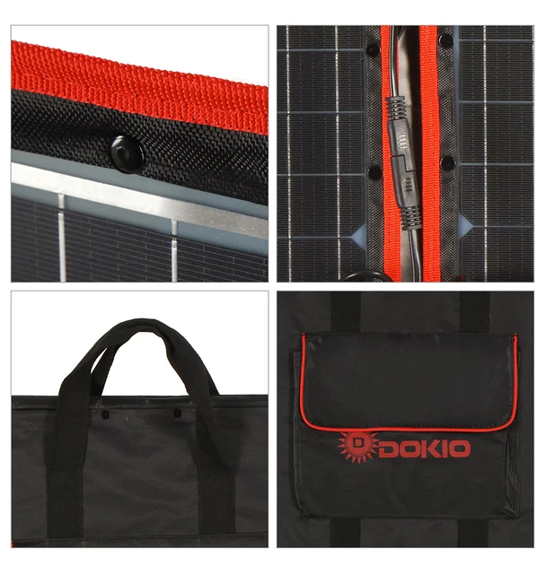 Dokio 200W (50W*4) Solar Panel 12V/18V Flexible Foldble Solar Panel usb Portable Solar Cell Kit For Boats/Out-door Camping 4