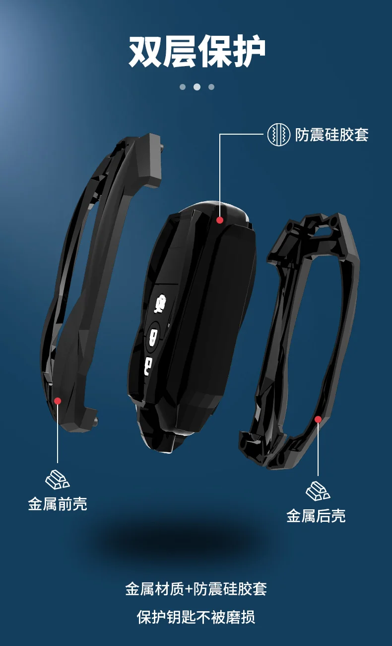 Cassa della copertura chiave in lega 2019 per Ford Fusion Mondeo Mustang F-150 Explorer Edge 2015 2016 2017 2018 Car Styling protezione chiave - H9bc6b9389c7f400fb3dd311e5fcb85abm