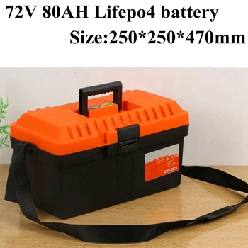 

Portable LiFePO4 72v 80Ah Lifepo4 Battery with BMS for 5500w Motorcycle RV Automobile Output Power + 10A Charger