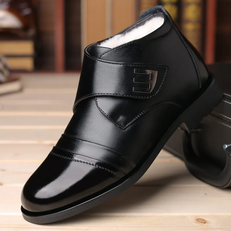 Winter Shoes Men's Chelsea Boots Leather Warm Shoes Men's Ankle Boots Fashion Brand Cowhide NEW