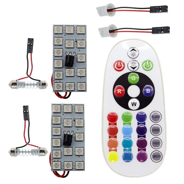 RGB 5050 15SMD Светодиодная панель для автомобиля Внутренние огни с дистанционное управление для автомобиля Купол гирлянда VS998