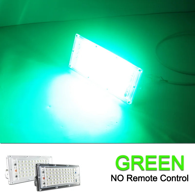 Green 2 шт. Светодиодный прожектор светильник 50 Вт RGB Светодиодный прожектор светильник пульт дистанционного управления чип COB Светодиодный уличный фонарь AC220V 240 Вт водостойкый LED IP65 открытый светильник Инж - Испускаемый цвет: Green