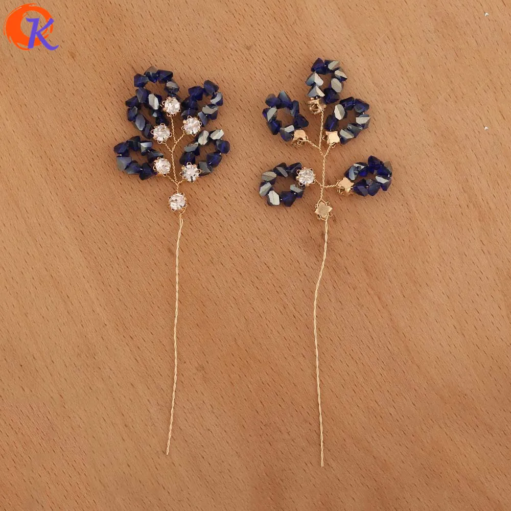 Royal Blue Сердечный дизайн 20 шт 25*90 мм аксессуары для ювелирных изделий/ручная работа/в форме цветка/подвески из хрустальных бусин/Изготовление ювелирных изделий своими руками/фурнитура для сережек - Цвет: Royal Blue