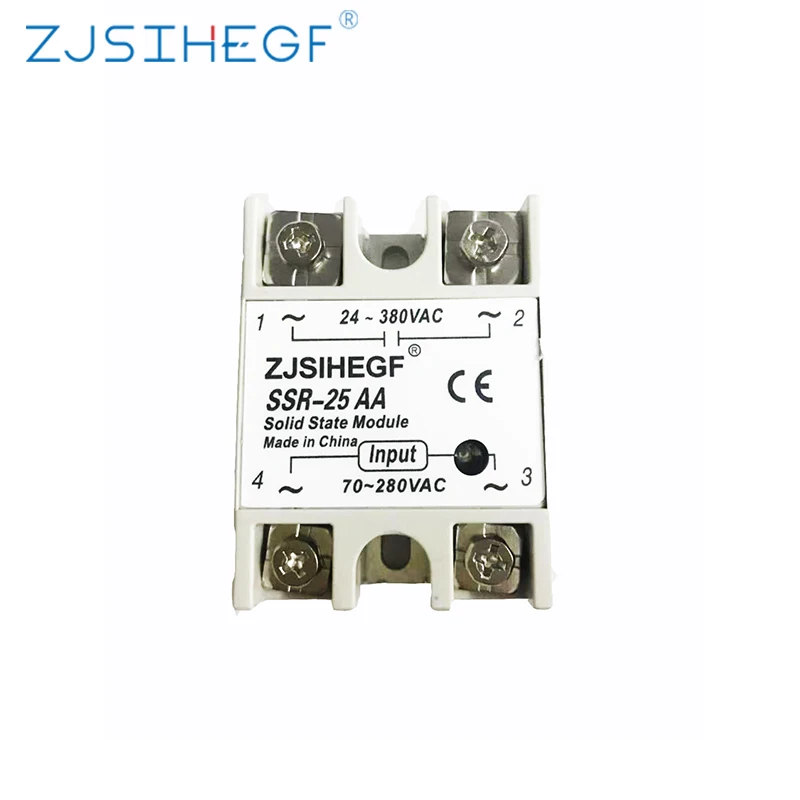 ZJSIHEGF SSR 10AA 25AA 40AA AC контроль белый корпус алюминиевый теплоотвод от 80 250VAC до 24 380VAC