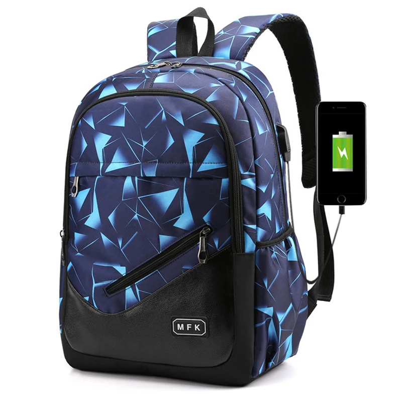 

2019 USB Backpack For Teenages Boys School Bag Waterproof Backpacks Children Student Book Bag Print Travel Bags Daypack mochila