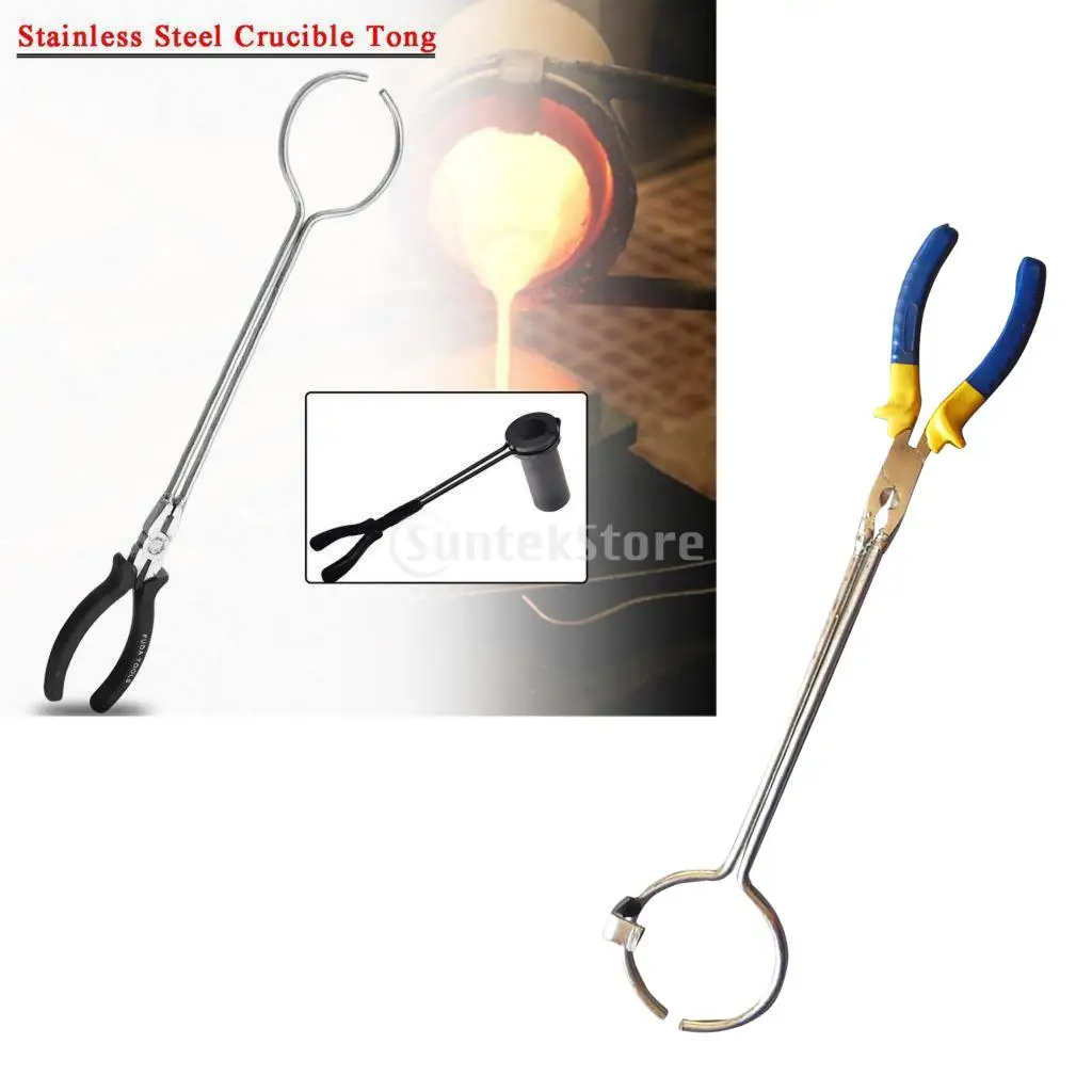 Crucible Tongs Clamp Pliers Holder for Gold Melting Furnace Metal Casting Tool