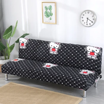 

Cute KT Cat Sofa Bed Cover All-Inclusive Couch Cover Foldable Stretch Slipcover Elasticity Funiture Sofa Cover Without Armrest