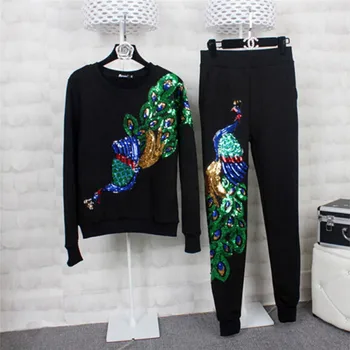 

New Peacock Embroidery Lace Sew Dress Cloth Decorate Accessory Colorful DIY Sequin Fabric Large Applique Patch 17cmx44cm