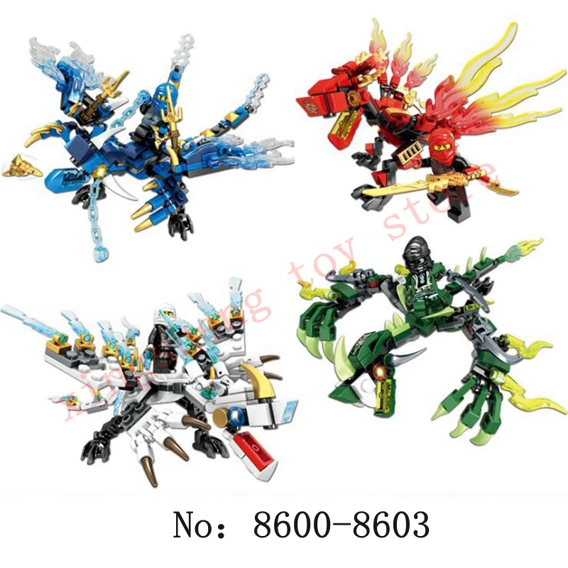 DIY115pcs Ninjaly Дракон Рыцарь Модель Строительные блоки Совместимость legoingly KAI JAY ZANE