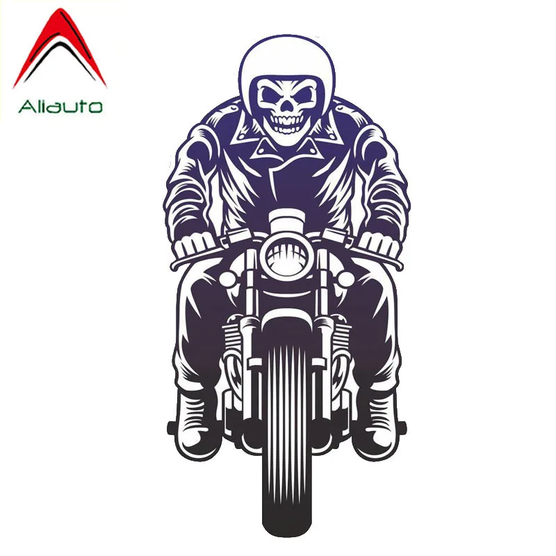 Aliauto Creative Personality Automobile Motorcycle Car Sticker Fashion Decoration Skull Biker PVC Waterproof Decals 15cm*7cm | Автомобили