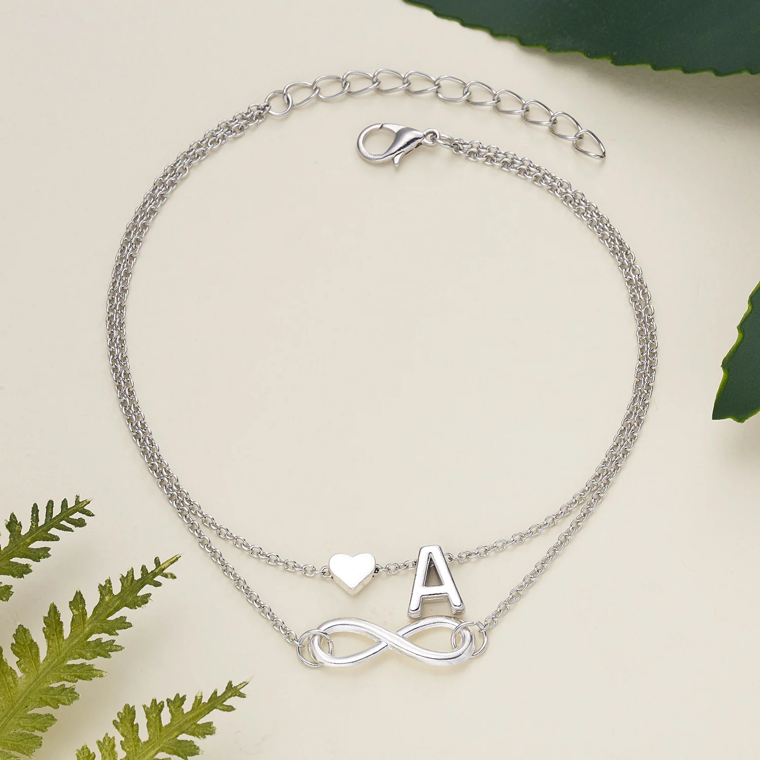 Summer New A-Z Letter Initial Anklets For Women Silver Color Heart Anklet Bracelet Leg Chain Fashion Beach Party Foot Jewelry - Image 5
